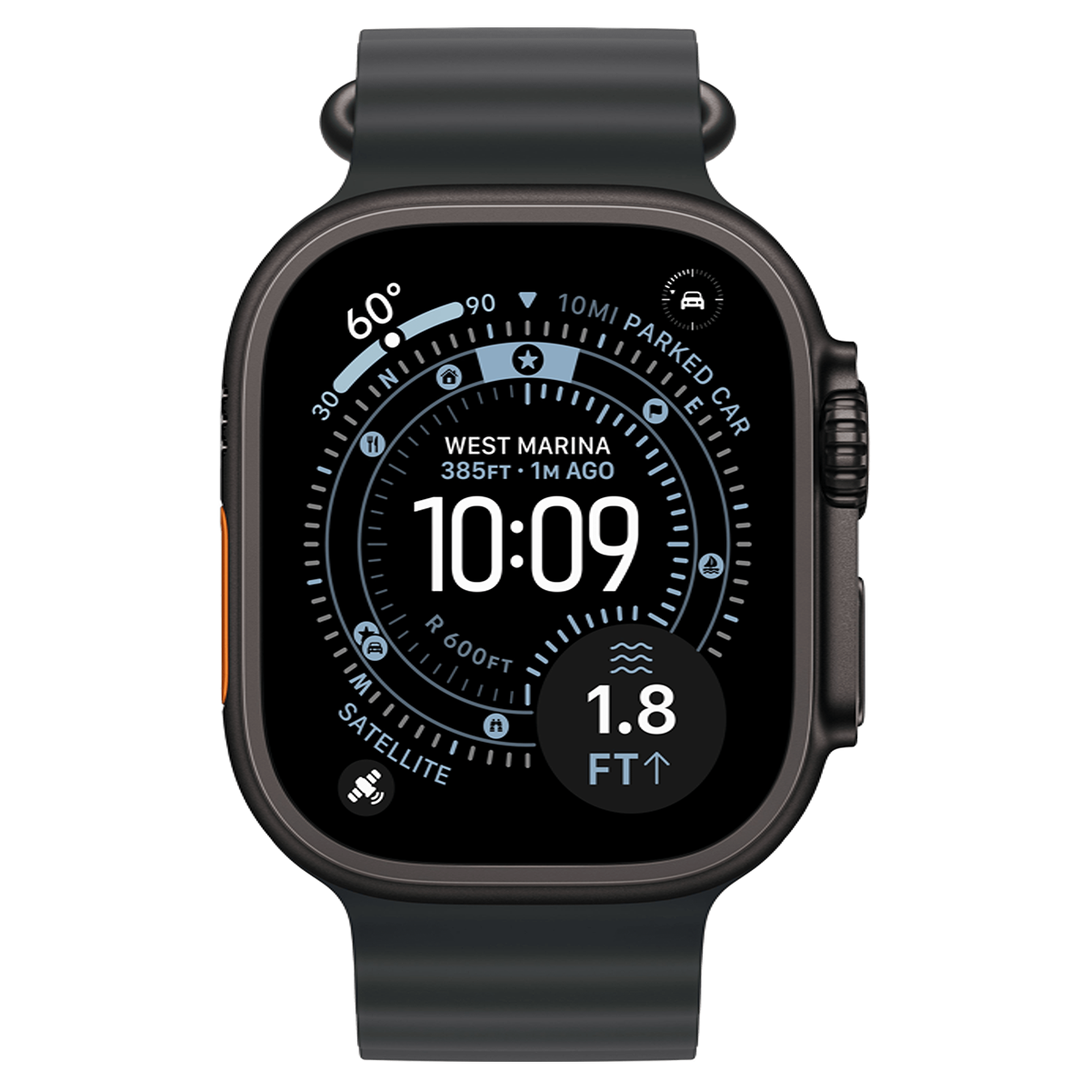Apple Watch Ultra 3 GPS + Cellular 49mm Black Titanium Case with Black Ocean Band (MF0J4)