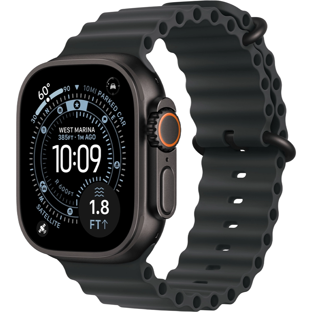 Apple Watch Ultra 3 GPS + Cellular 49mm Black Titanium Case with Black Ocean Band (MF0J4)