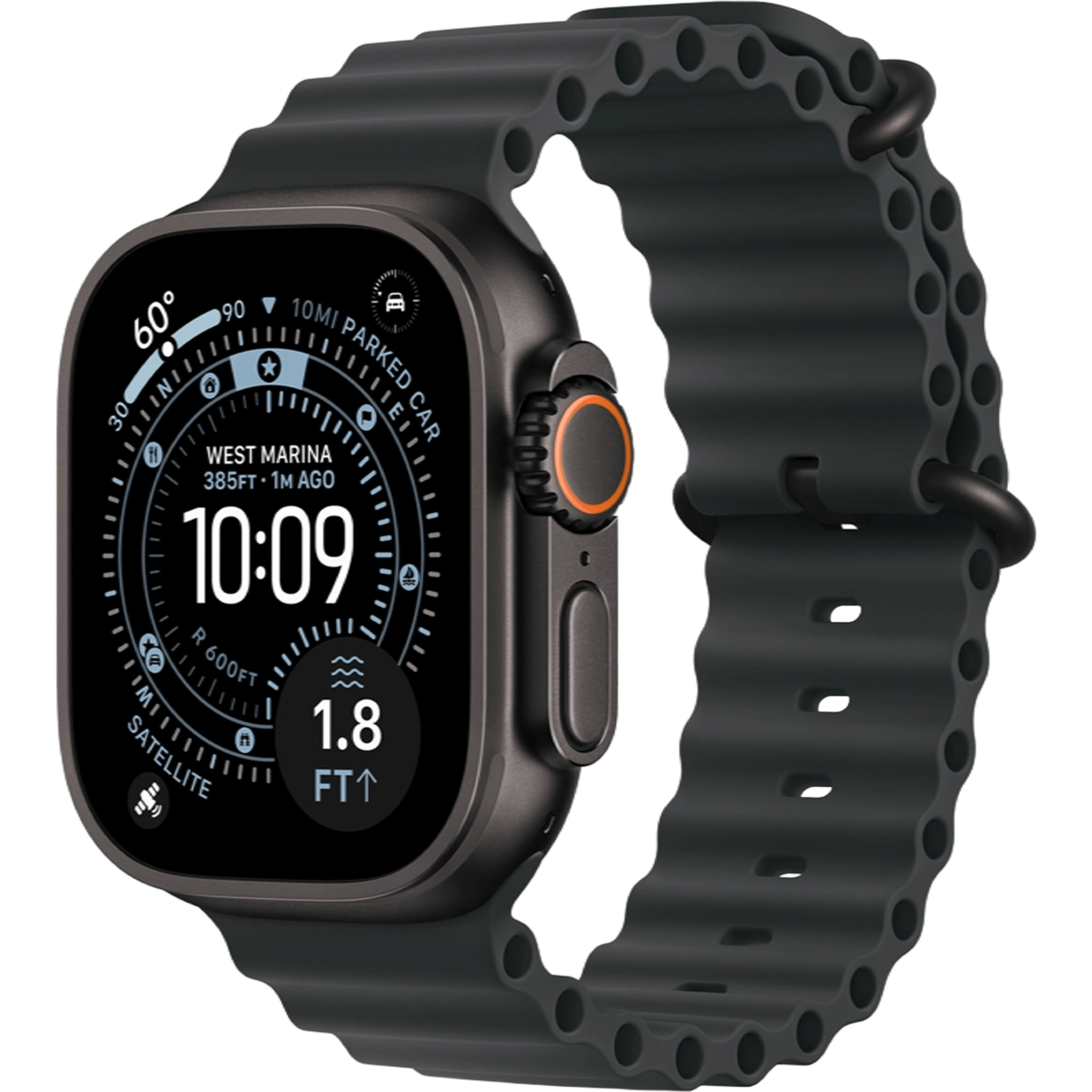 Apple Watch Ultra 3 GPS + Cellular 49mm Black Titanium Case with Black Ocean Band (MF0J4)