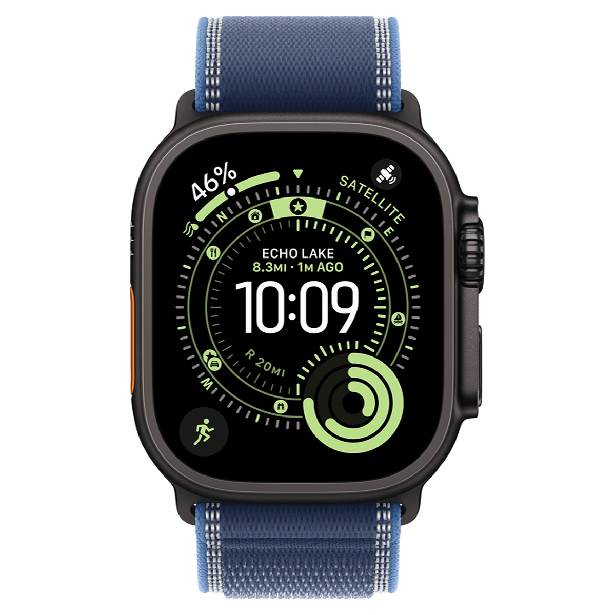 Apple Watch Ultra 3 GPS + Cellular 49mm Black Titanium Case with Blue/Bright Blue Trail Loop - S/M (MF254+MG9Q4)
