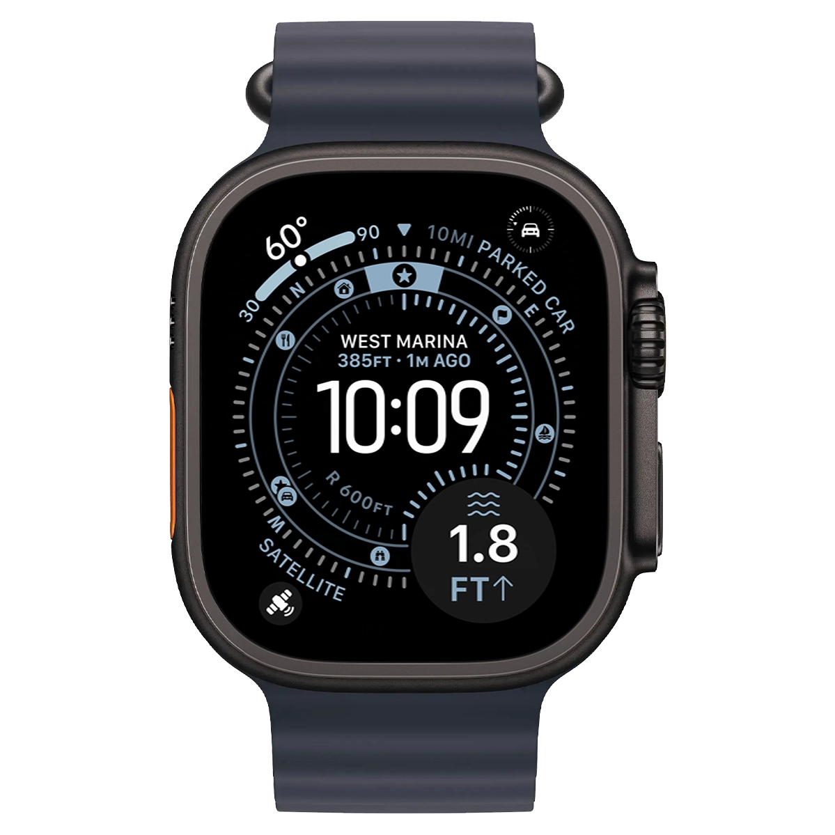 Apple Watch Ultra 3 GPS + Cellular 49mm Black Titanium Case with Navy Ocean Band (MF254+MYPA3)