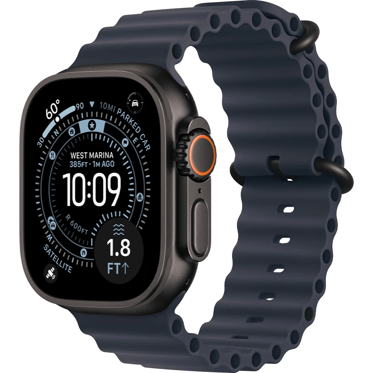 Apple Watch Ultra 3 GPS + Cellular 49mm Black Titanium Case with Navy Ocean Band (MF254+MYPA3)