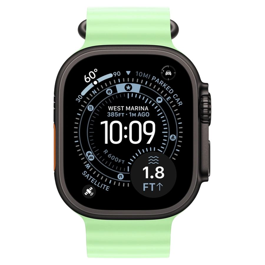 Apple Watch Ultra 3 GPS + Cellular 49mm Black Titanium Case with Neon Green Ocean Band (MF254+MGCL4)