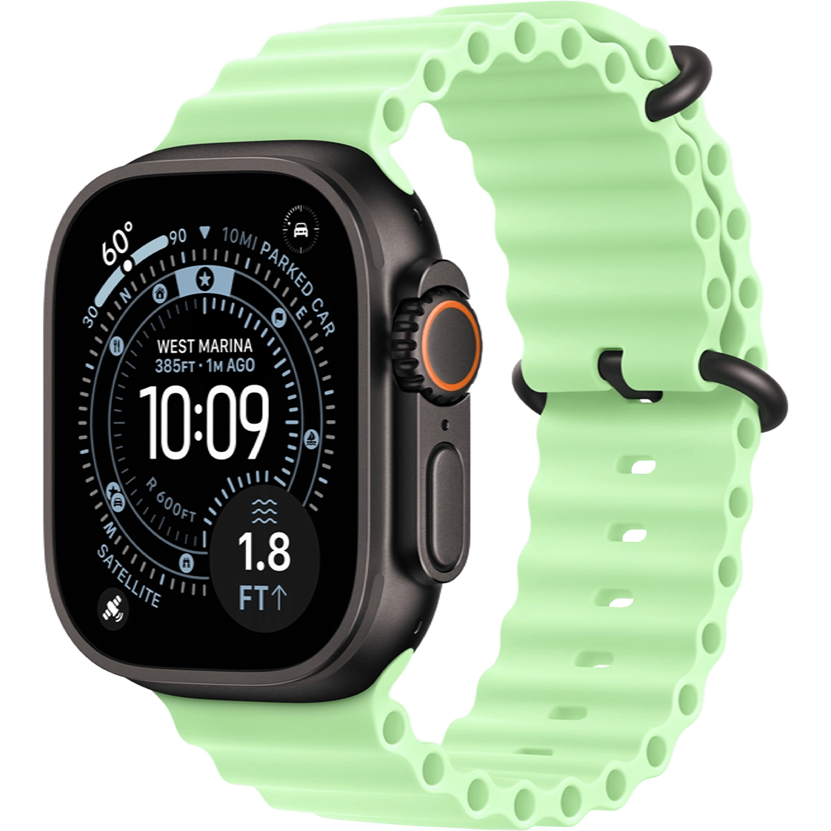 Apple Watch Ultra 3 GPS + Cellular 49mm Black Titanium Case with Neon Green Ocean Band (MF254+MGCL4)