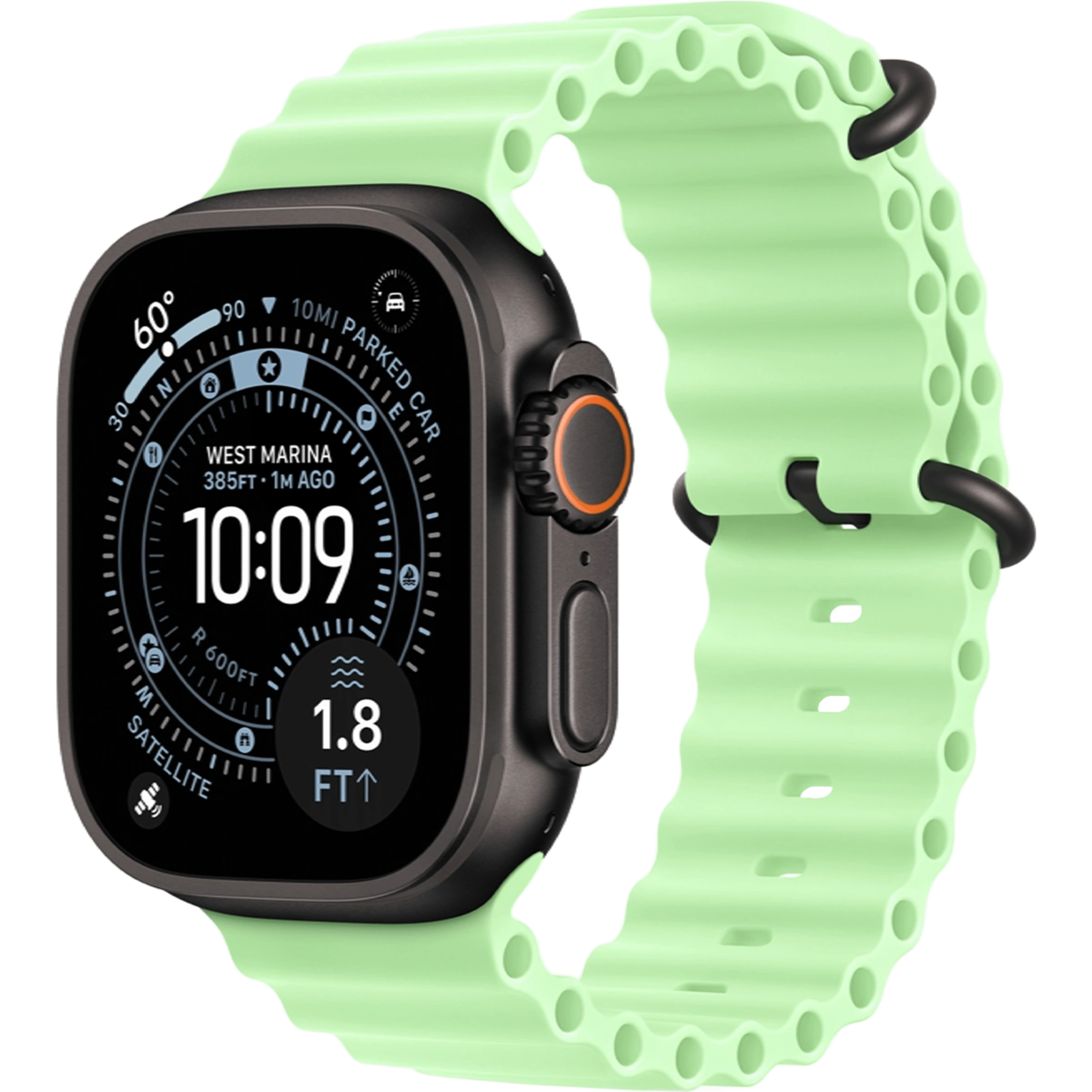 Apple Watch Ultra 3 GPS + Cellular 49mm Black Titanium Case with Neon Green Ocean Band (MF254+MGCL4)