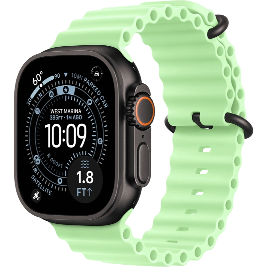 Apple Watch Ultra 3 GPS + Cellular 49mm Black Titanium Case with Neon Green Ocean Band (MF254+MGCL4)