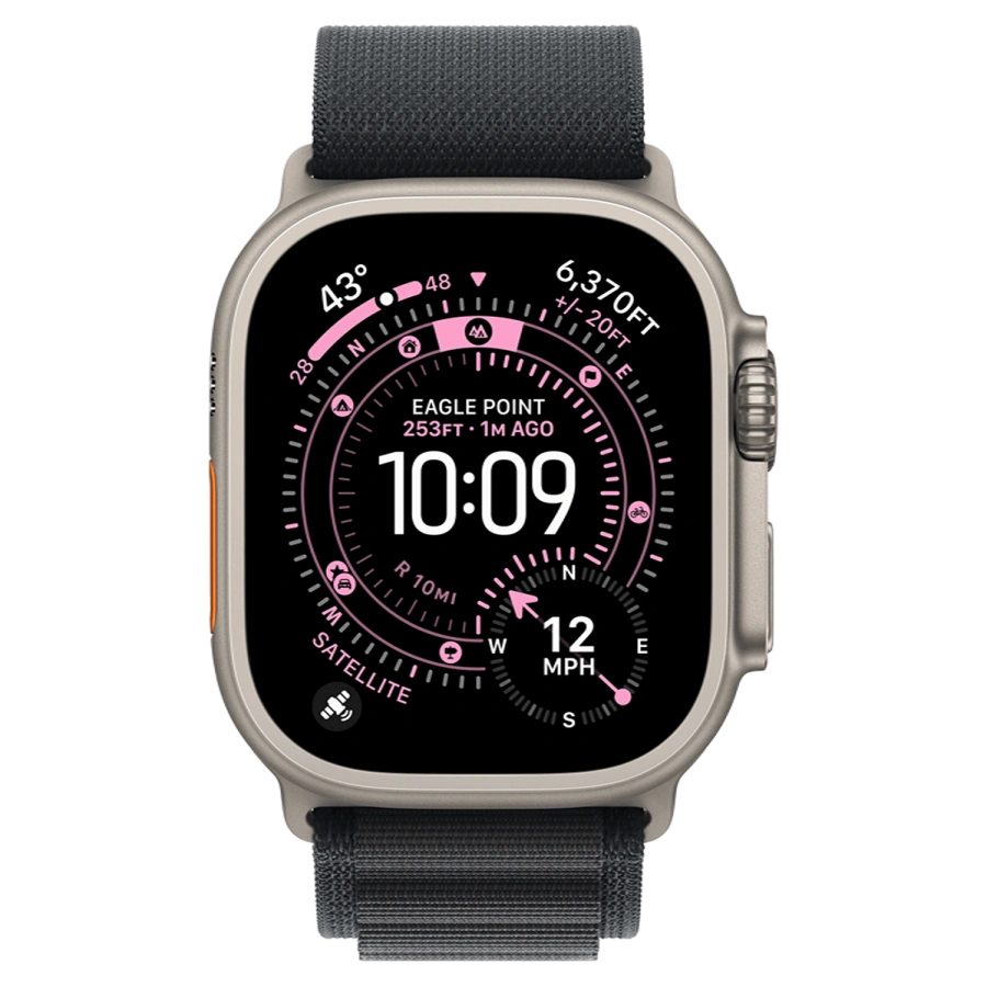 Apple Watch Ultra 3 GPS + Cellular 49mm Natural Titanium Case with Black Alpine Loop - Small (MF1V4+MFTE4)