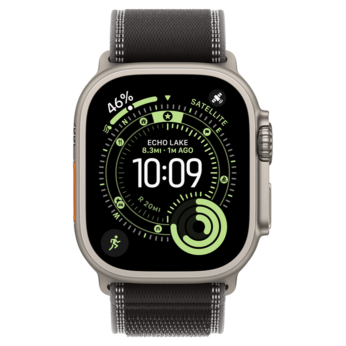 Apple Watch Ultra 3 GPS + Cellular 49mm Natural Titanium Case with Black/Charcoal Trail Loop - M/L (MF1V4+MFT94)