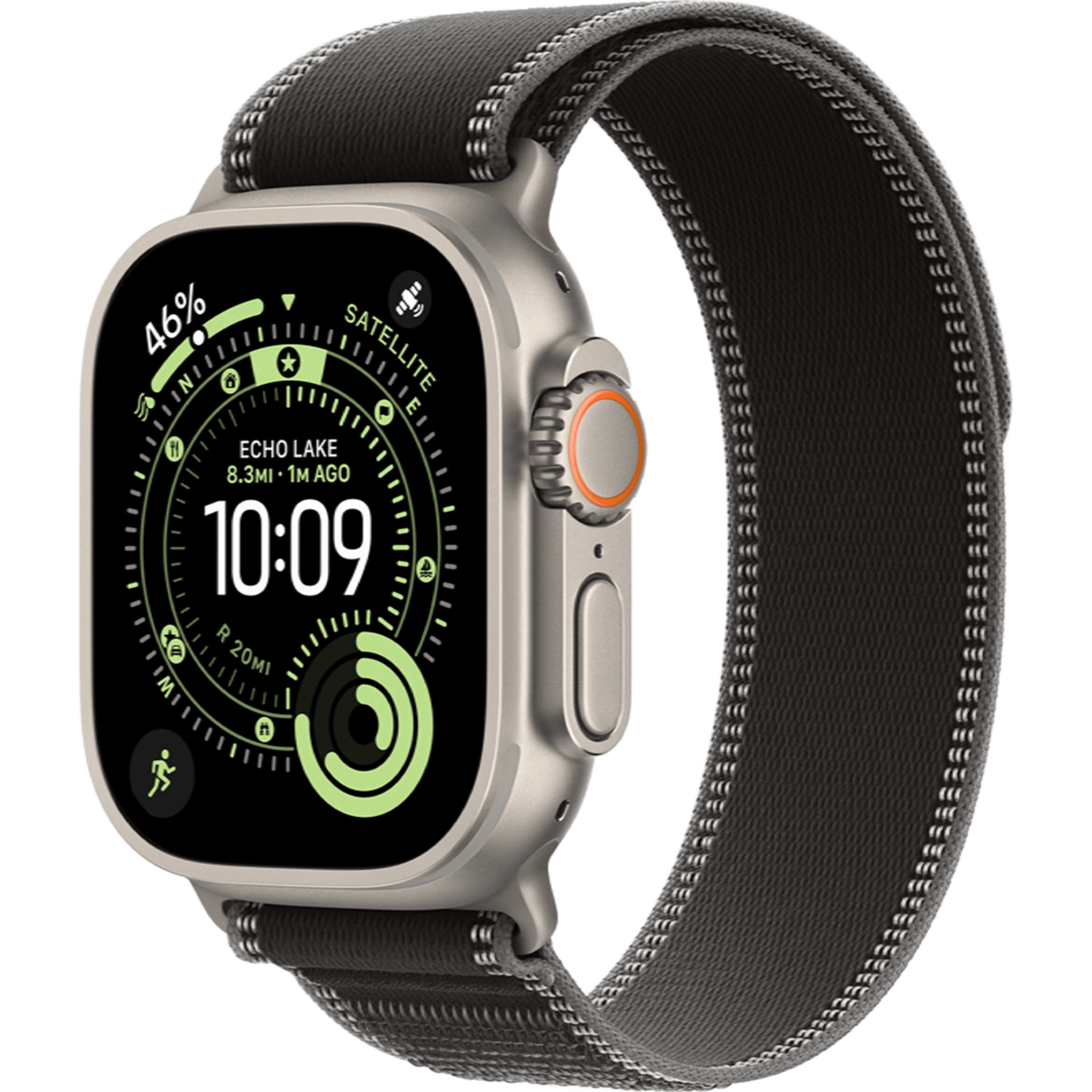 Apple Watch Ultra 3 GPS + Cellular 49mm Natural Titanium Case with Black/Charcoal Trail Loop - S/M (MF1V4+MFT84)