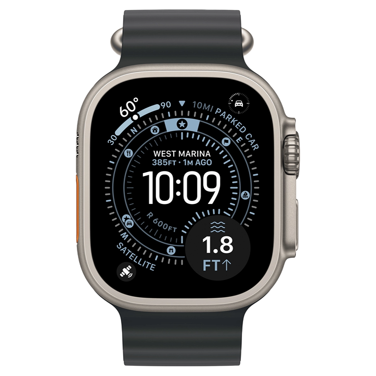 Apple Watch Ultra 3 GPS + Cellular 49mm Natural Titanium Case with Black Ocean Band (MF1V4+MXTL3)
