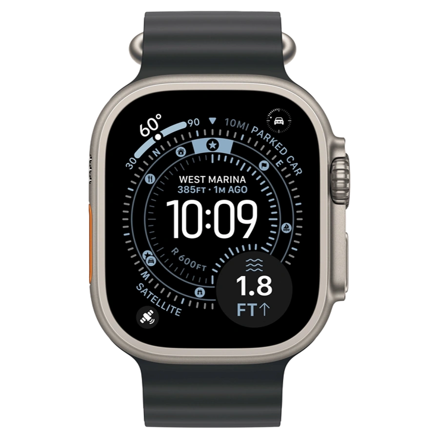 Apple Watch Ultra 3 GPS + Cellular 49mm Natural Titanium Case with Black Ocean Band (MF1V4+MXTL3)