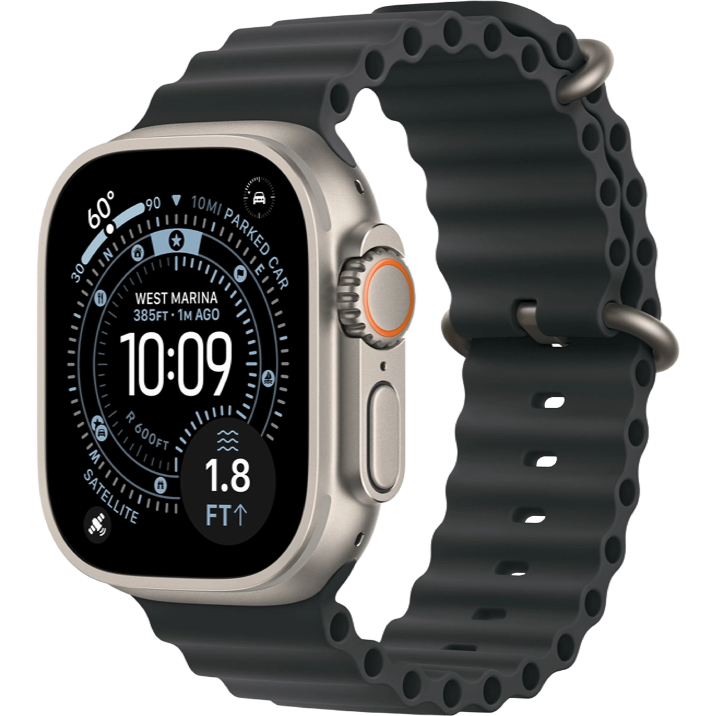 Apple Watch Ultra 3 GPS + Cellular 49mm Natural Titanium Case with Black Ocean Band (MF1V4+MXTL3)
