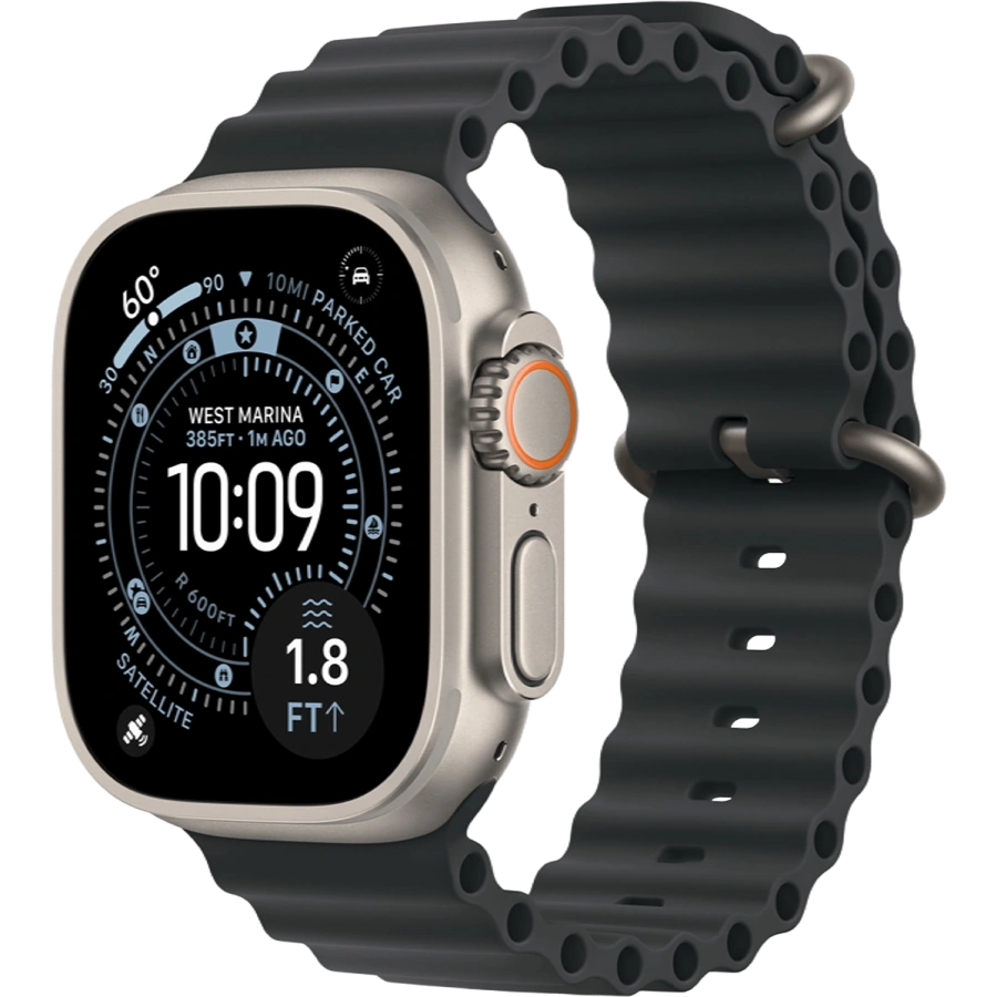 Apple Watch Ultra 3 GPS + Cellular 49mm Natural Titanium Case with Black Ocean Band (MF1V4+MXTL3)