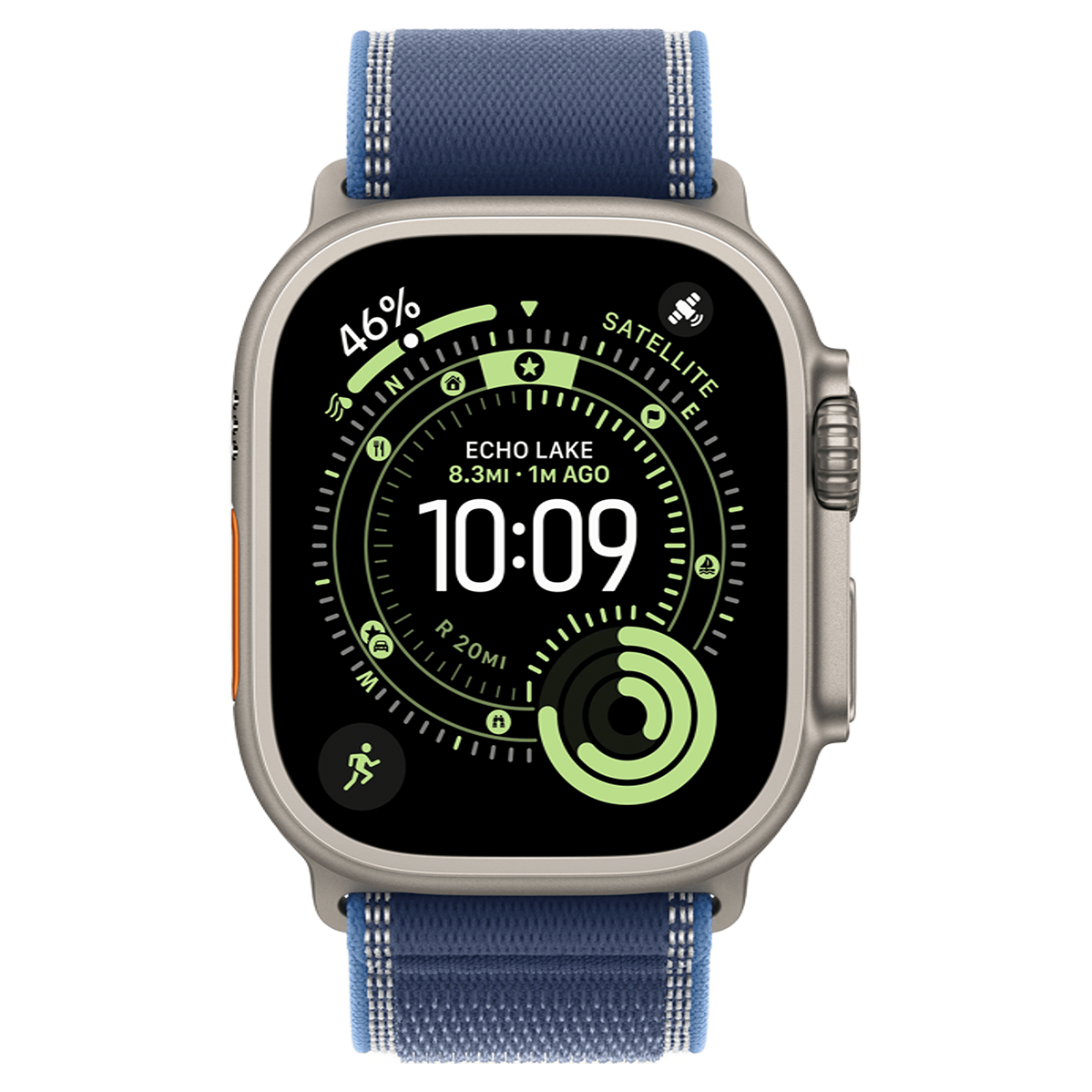 Apple Watch Ultra 3 GPS + Cellular 49mm Natural Titanium Case with Blue/Bright Blue Trail Loop - M/L (MEWU4)