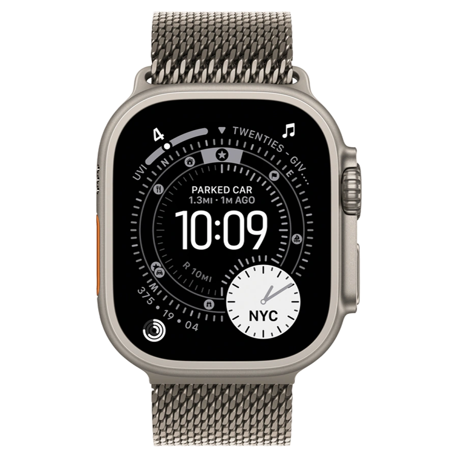 Apple Watch Ultra 3 GPS + Cellular 49mm Natural Titanium Case with Natural Titanium Milanese Loop - Large (MF0E4)