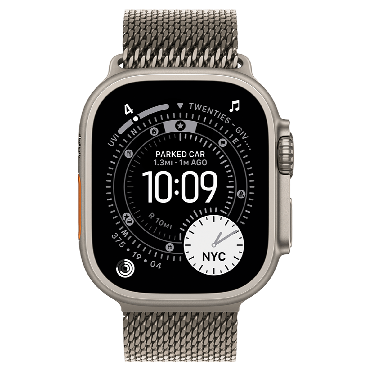 Apple Watch Ultra 3 GPS + Cellular 49mm Natural Titanium Case with Natural Titanium Milanese Loop - Small (MEWW4)