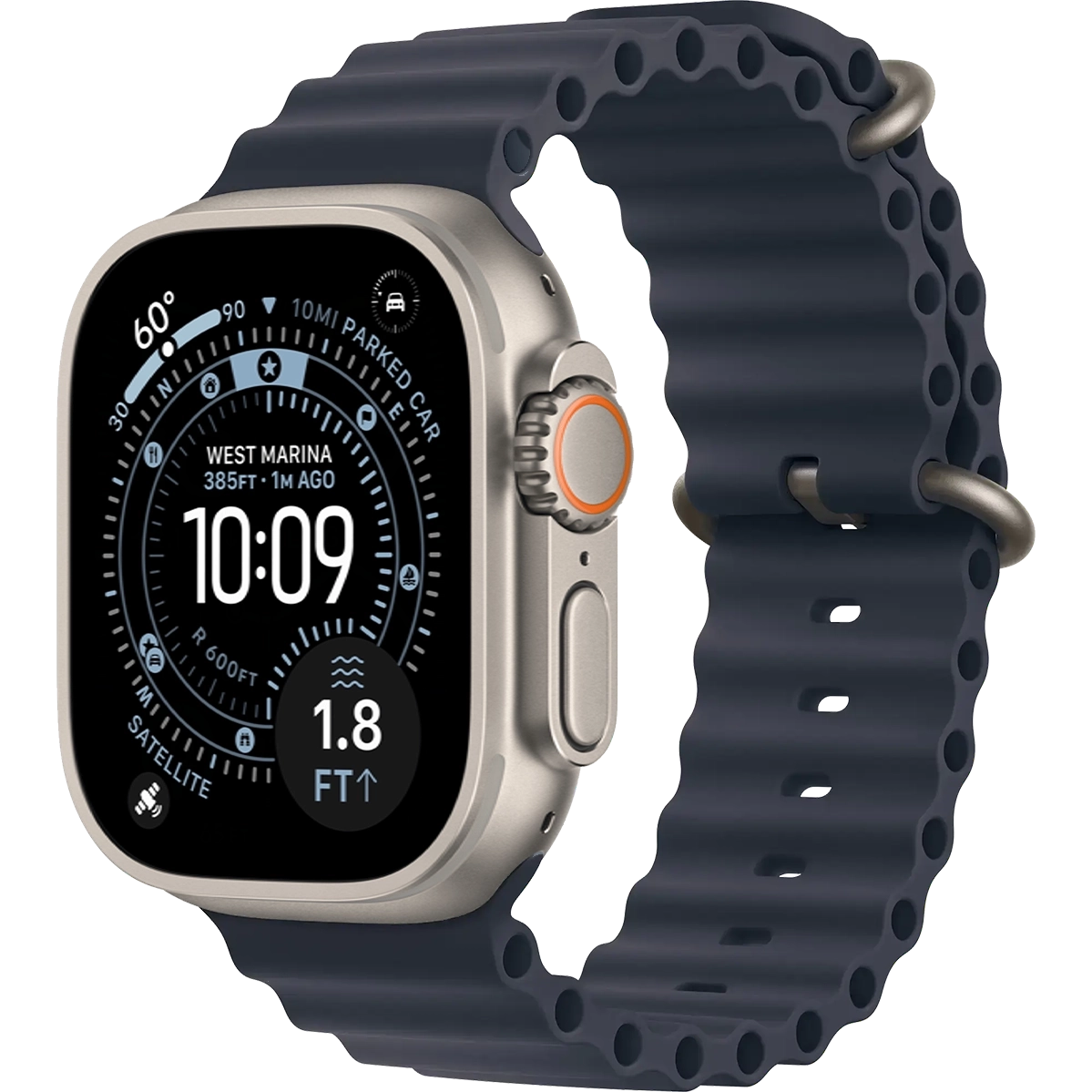Apple Watch Ultra 3 GPS + Cellular 49mm Natural Titanium Case with Navy Ocean Band (MF1V4+MXTH3)