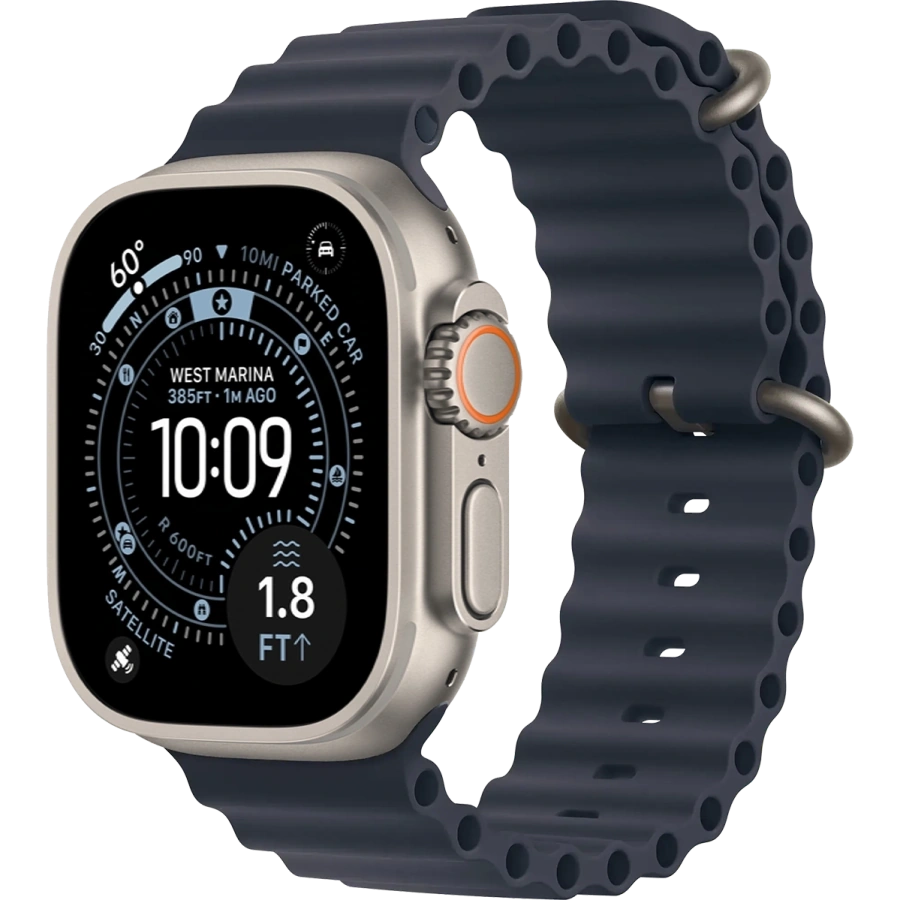 Apple Watch Ultra 3 GPS + Cellular 49mm Natural Titanium Case with Navy Ocean Band (MF1V4+MXTH3)