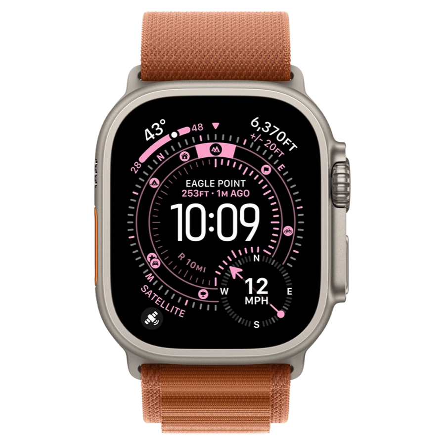 Apple Watch Ultra 3 GPS + Cellular 49mm Natural Titanium Case with Terra Cotta Alpine Loop - Large (MF1V4+MFTD4)