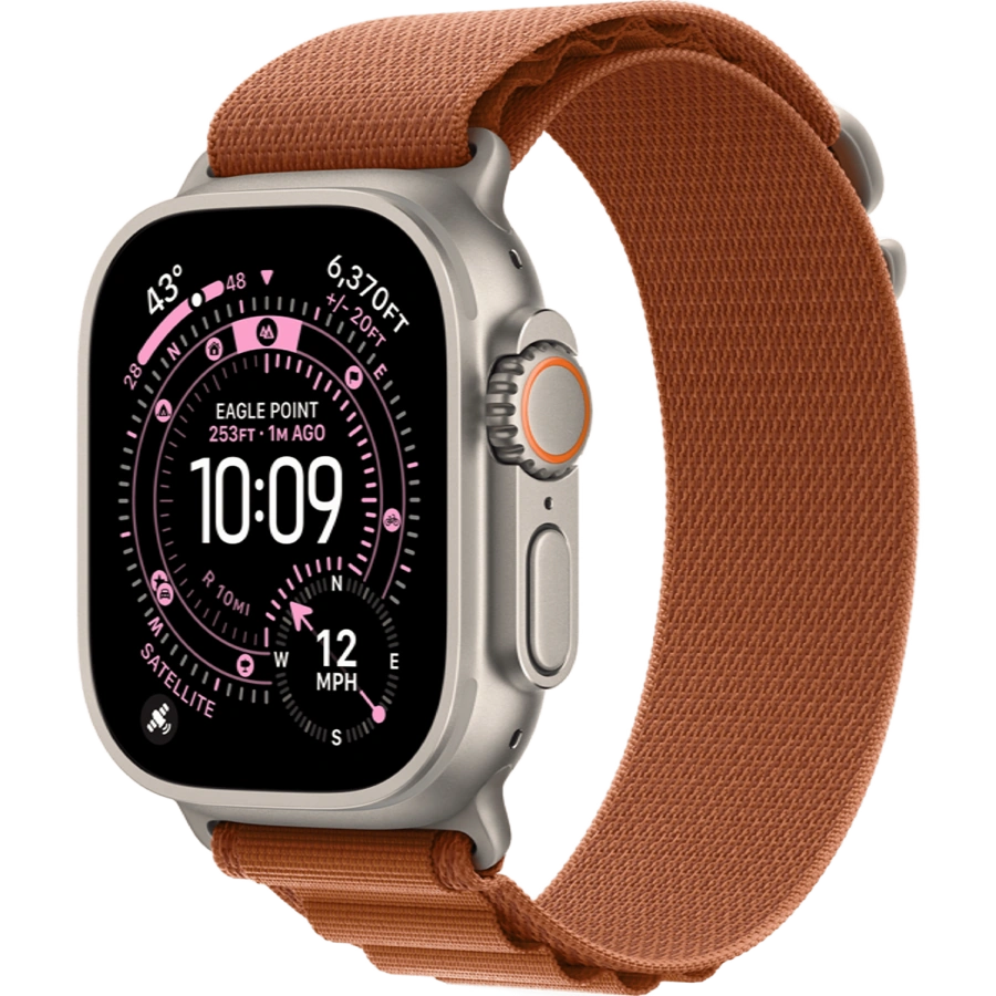 Apple Watch Ultra 3 GPS + Cellular 49mm Natural Titanium Case with Terra Cotta Alpine Loop - Medium (MF1V4+MFTC4)
