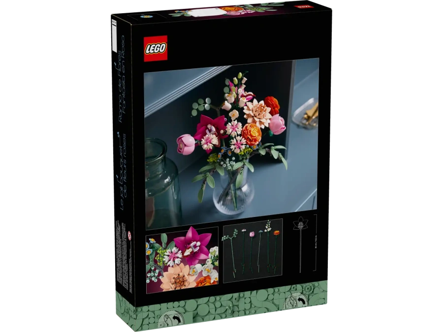 Блоковий конструктор LEGO Botanicals Милий рожевий букет квітів (10342)