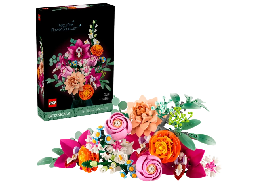Блоковий конструктор LEGO Botanicals Милий рожевий букет квітів (10342)