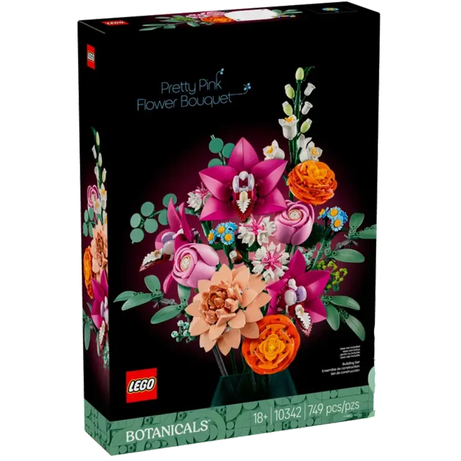 Блоковий конструктор LEGO Botanicals Милий рожевий букет квітів (10342)
