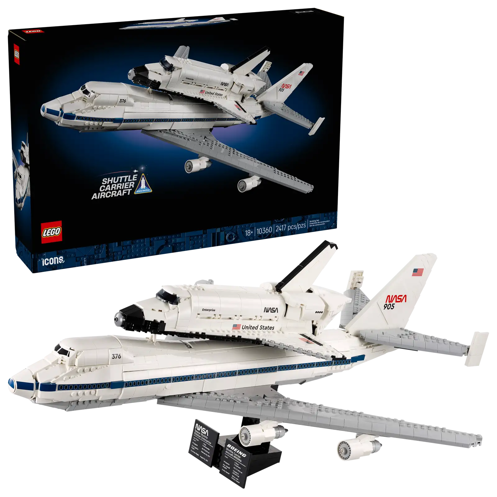 Блоковий конструктор LEGO Icons Літак-носій шатла Айконс (10360)