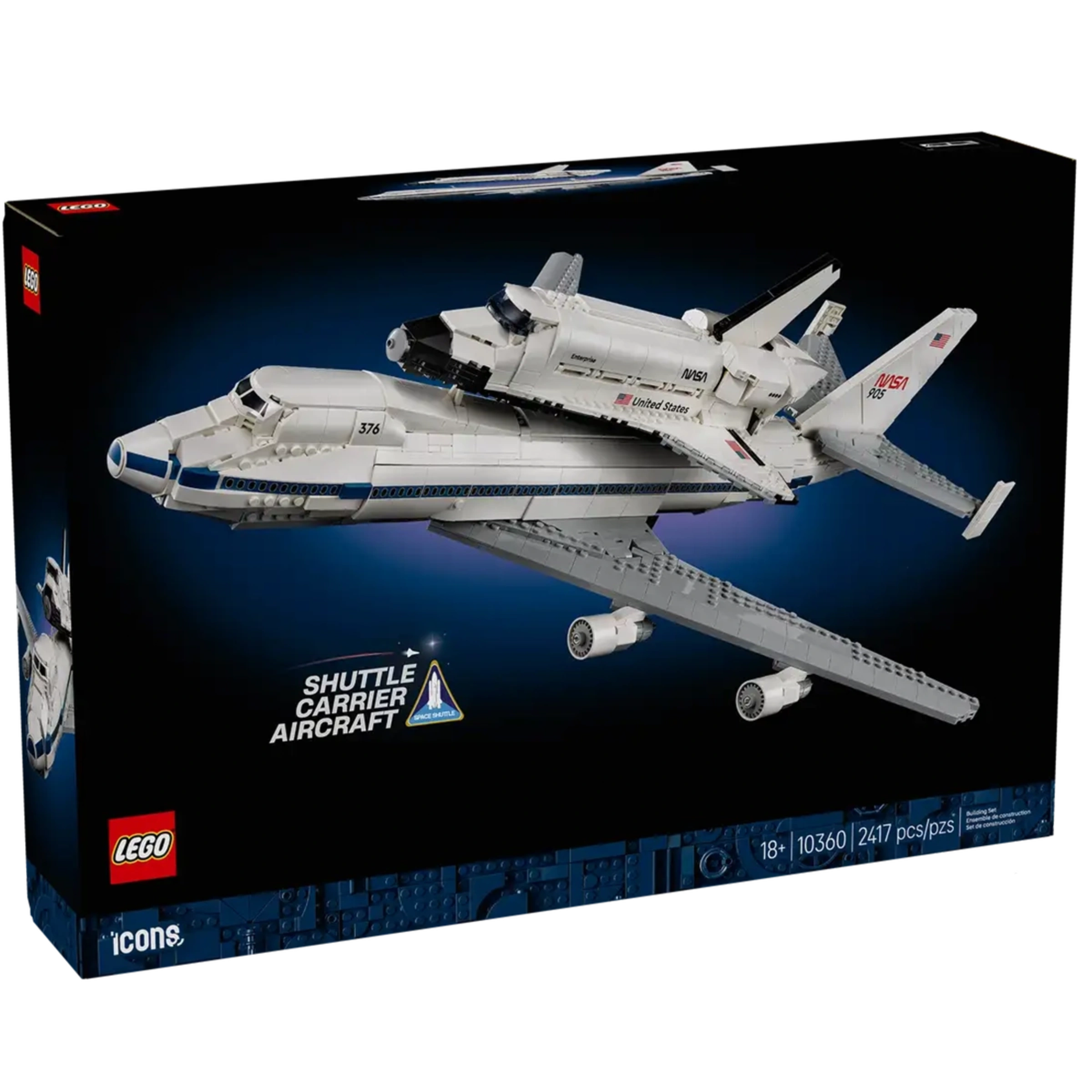 Блоковый конструктор LEGO Icons Самолет-носитель шаттла Айконс (10360)