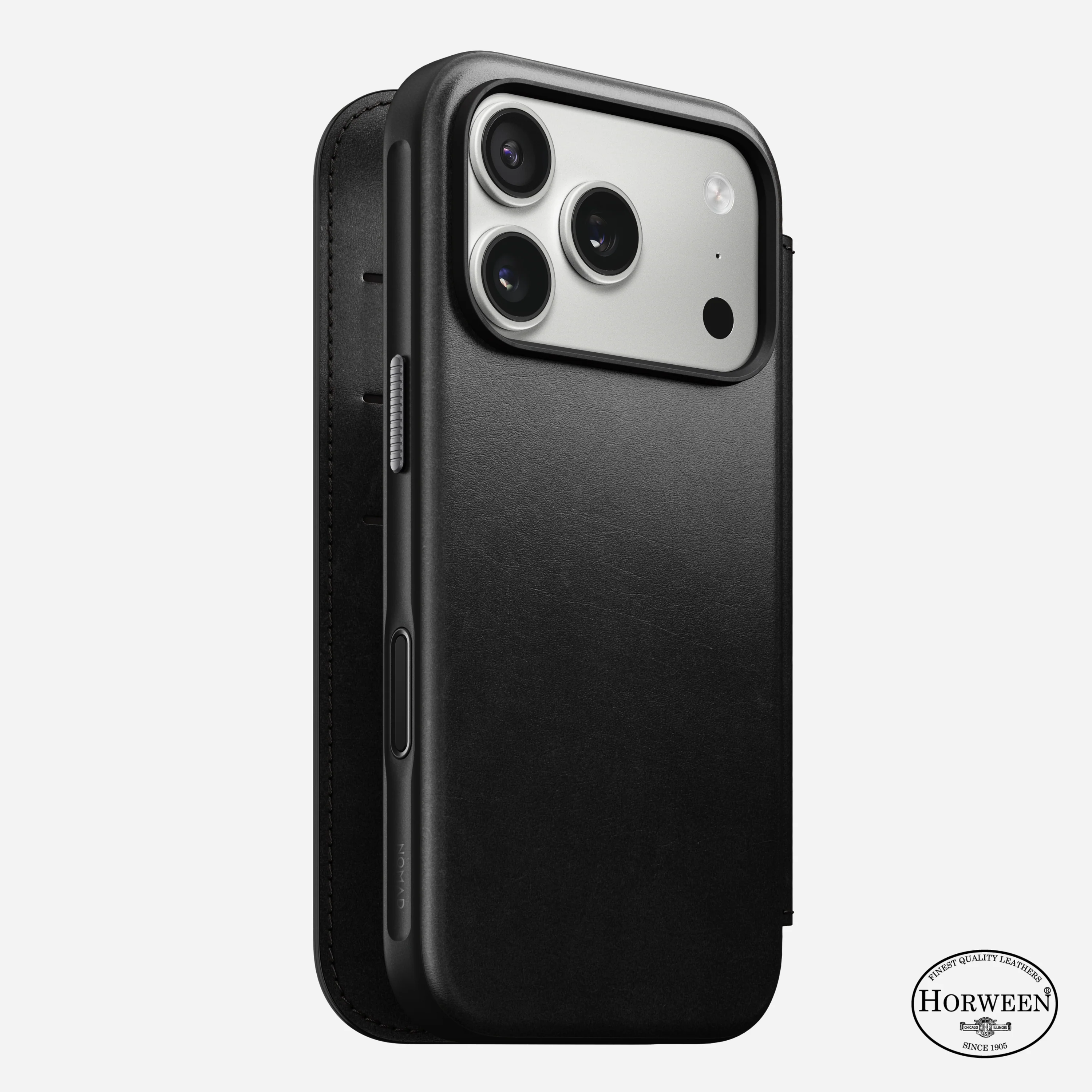Чехол-книжка Nomad Modern Horween Leather Folio Case for iPhone 17 Pro - Black (NM014162858)