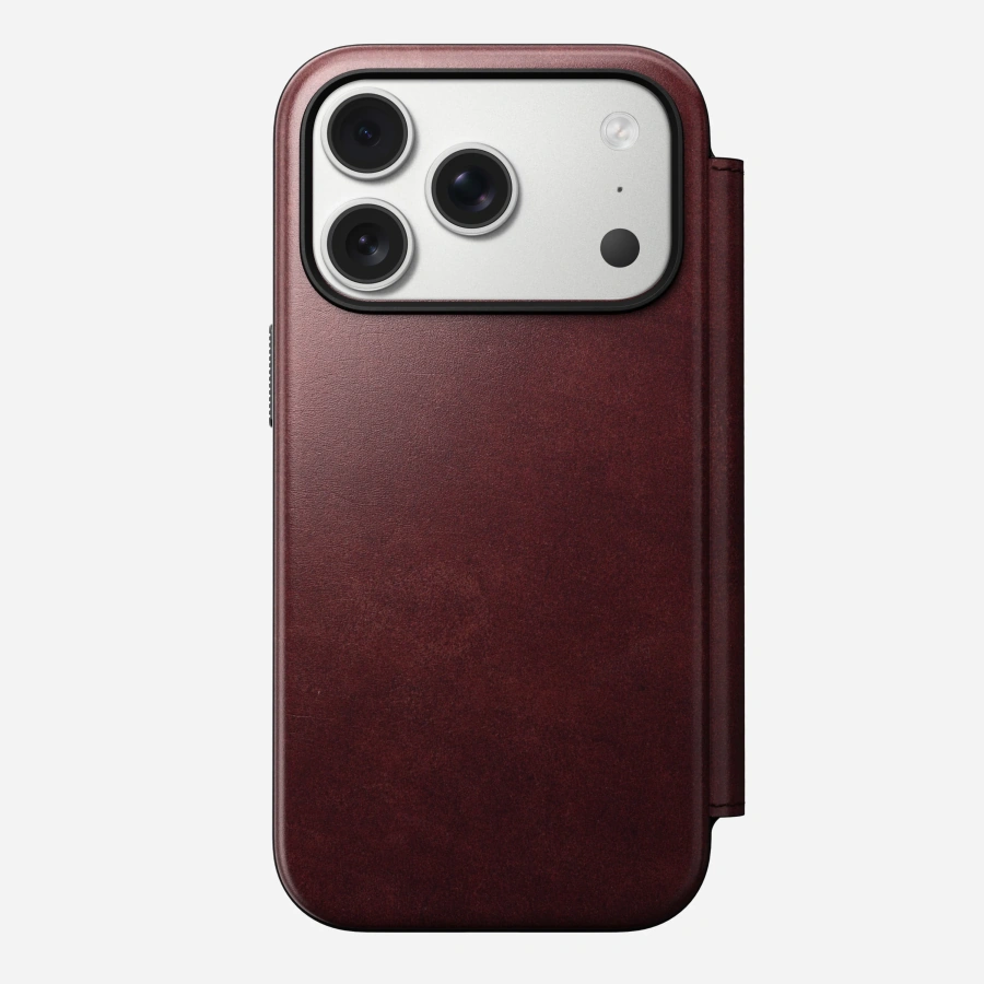 Чохол-книжка Nomad Modern Horween Leather Folio Case for iPhone 17 Pro - Limited Edition: Burgundy Chromexcel (NM011833858)