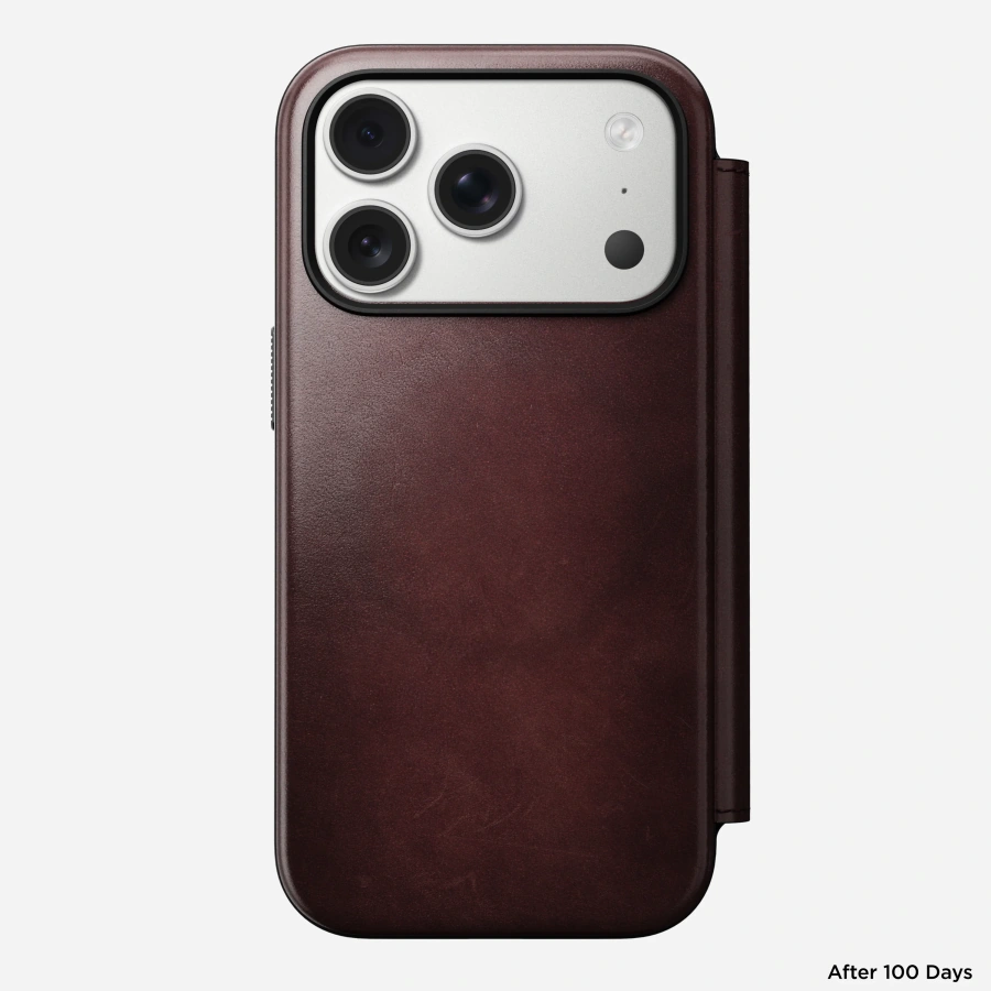 Чохол-книжка Nomad Modern Horween Leather Folio Case for iPhone 17 Pro - Limited Edition: Burgundy Chromexcel (NM011833858)