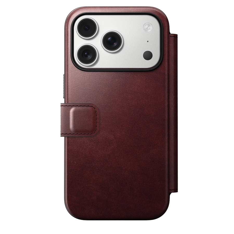 Чохол-книжка Nomad Modern Horween Leather Folio Case for iPhone 17 Pro - Limited Edition: Burgundy Chromexcel (NM011833858)