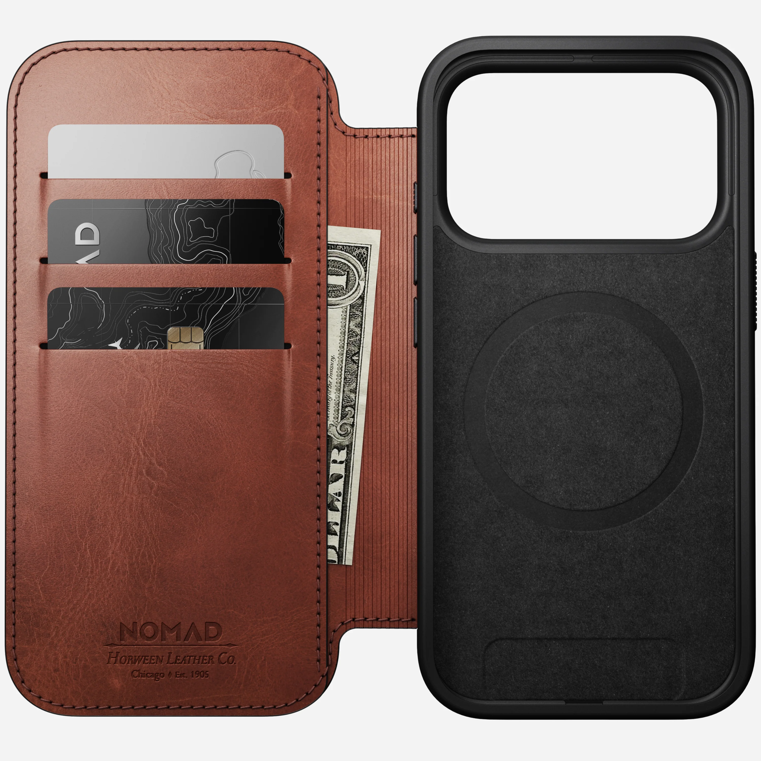 Чехол-книжка Nomad Modern Horween Leather Folio Case for iPhone 17 Pro - Limited Edition: Olde Dublin (NM014094858)