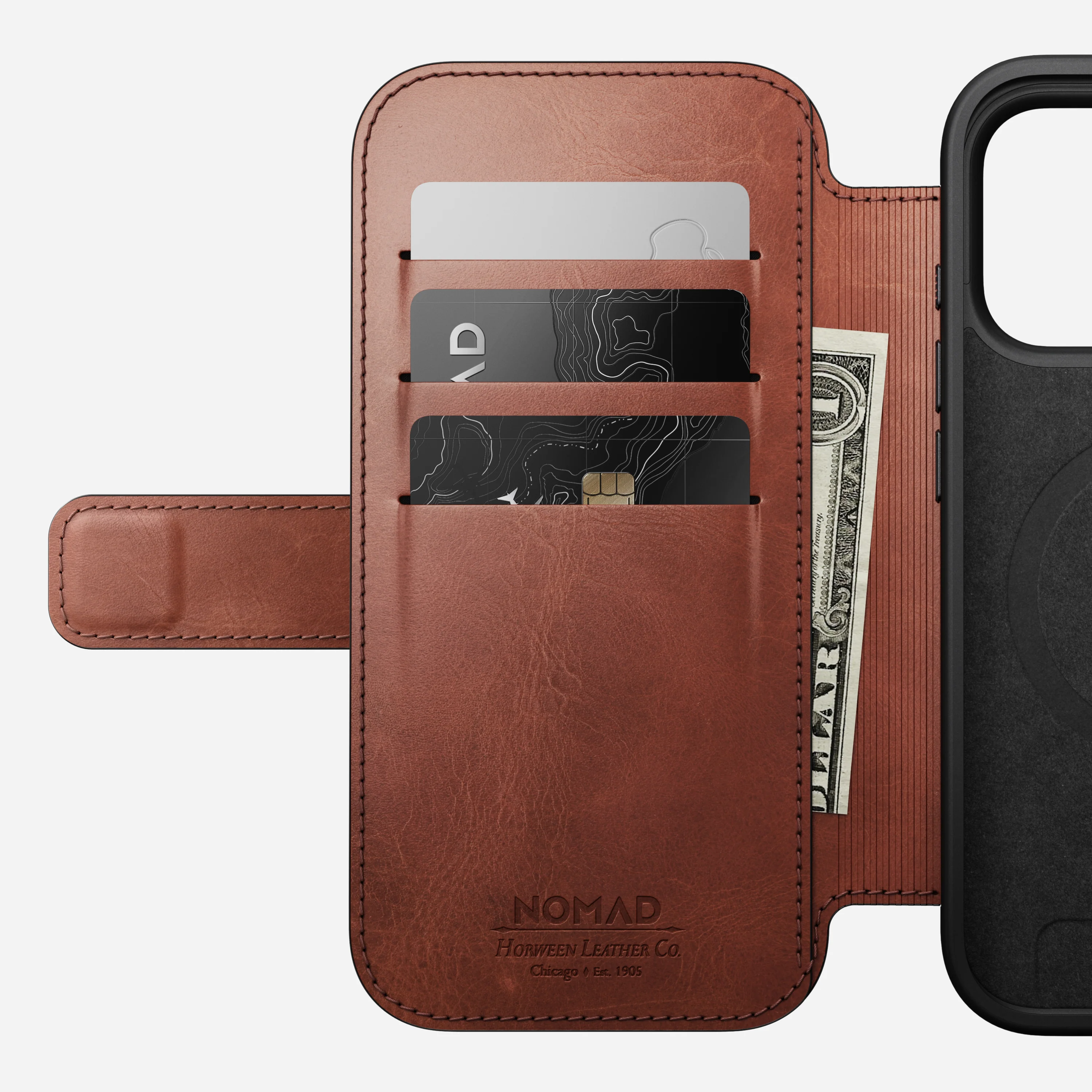 Чехол-книжка Nomad Modern Horween Leather Folio Case for iPhone 17 Pro - Limited Edition: Olde Dublin (NM014094858)