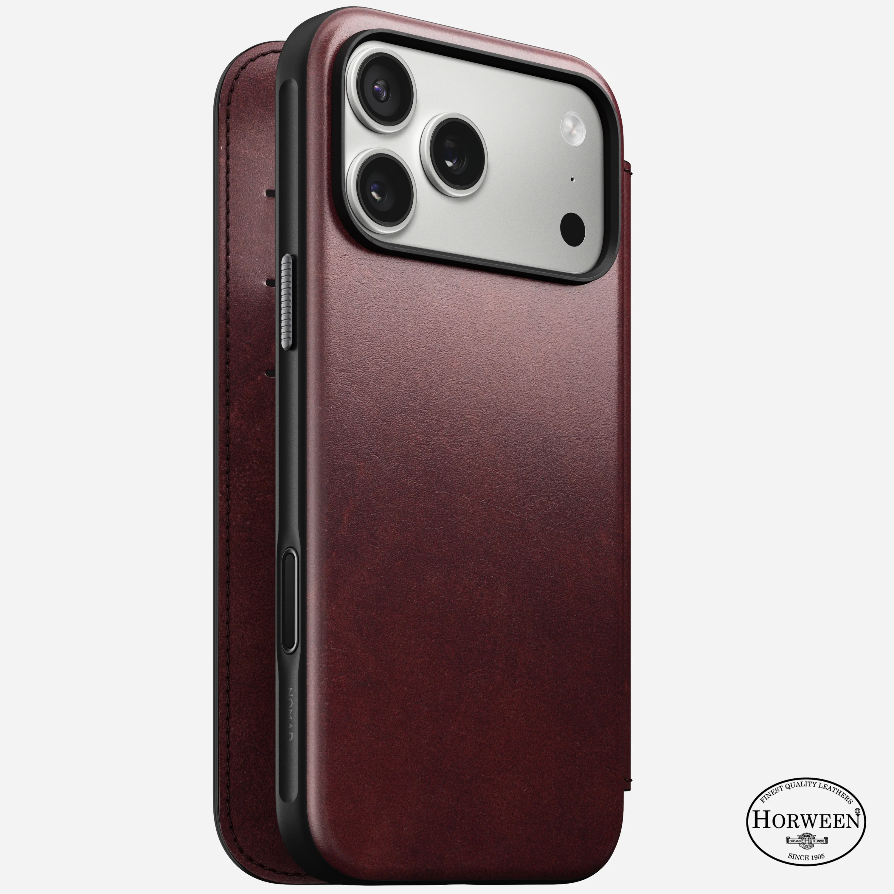 Чехол-книжка Nomad Modern Horween Leather Folio Case for iPhone 17 Pro Max - Limited Edition: Burgundy Chromexcel (NM011826858)