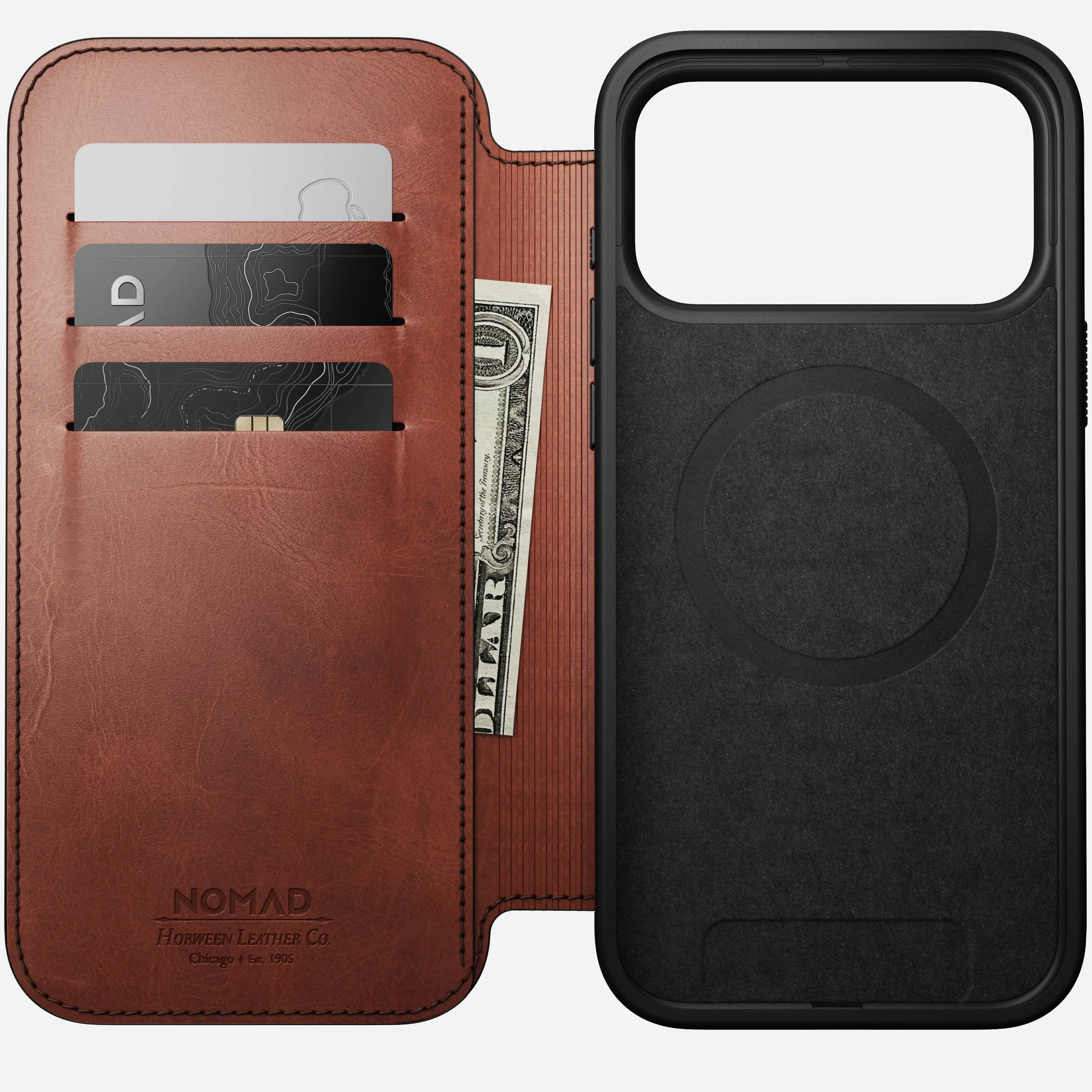 Чехол-книжка Nomad Modern Horween Leather Folio Case for iPhone 17 Pro Max - Limited Edition: Olde Dublin (NM014087858)