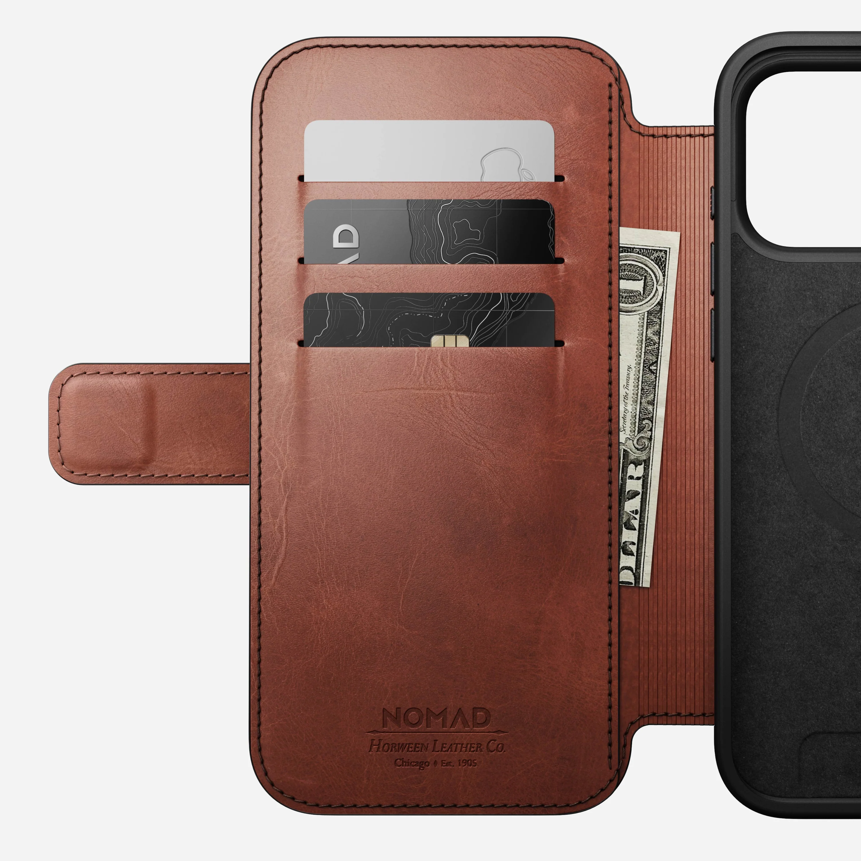 Чехол-книжка Nomad Modern Horween Leather Folio Case for iPhone 17 Pro Max - Limited Edition: Olde Dublin (NM014087858)