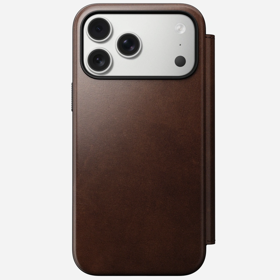 Чохол-книжка Nomad Modern Horween Leather Folio Case for iPhone 17 Pro Max - Rustic Brown (NM014100858)