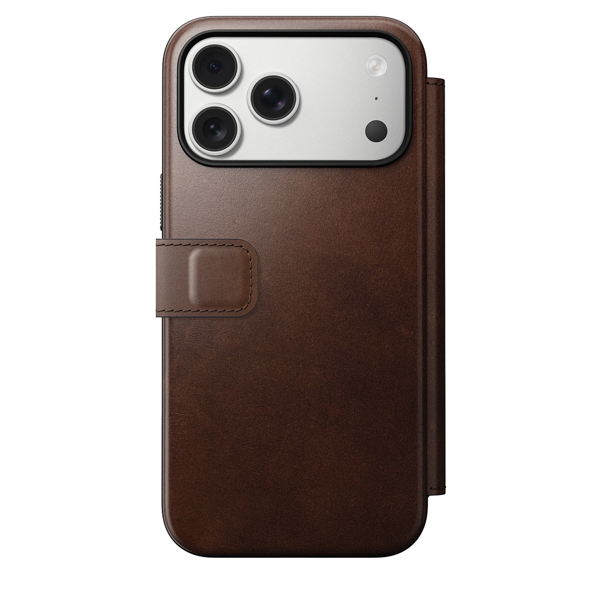 Чехол-книжка Nomad Modern Horween Leather Folio Case for iPhone 17 Pro Max - Rustic Brown (NM014100858)