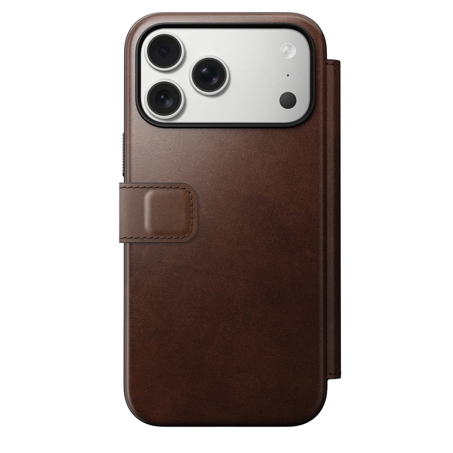 Чохол-книжка Nomad Modern Horween Leather Folio Case for iPhone 17 Pro Max - Rustic Brown (NM014100858)