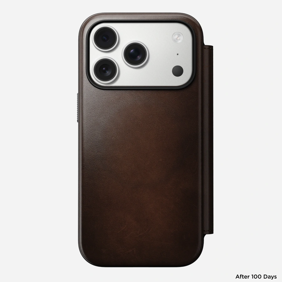 Чохол-книжка Nomad Modern Horween Leather Folio Case for iPhone 17 Pro - Rustic Brown (NM014155858)