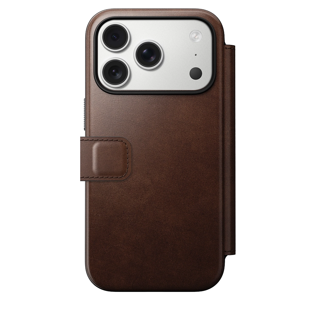 Чехол-книжка Nomad Modern Horween Leather Folio Case for iPhone 17 Pro - Rustic Brown (NM014155858)