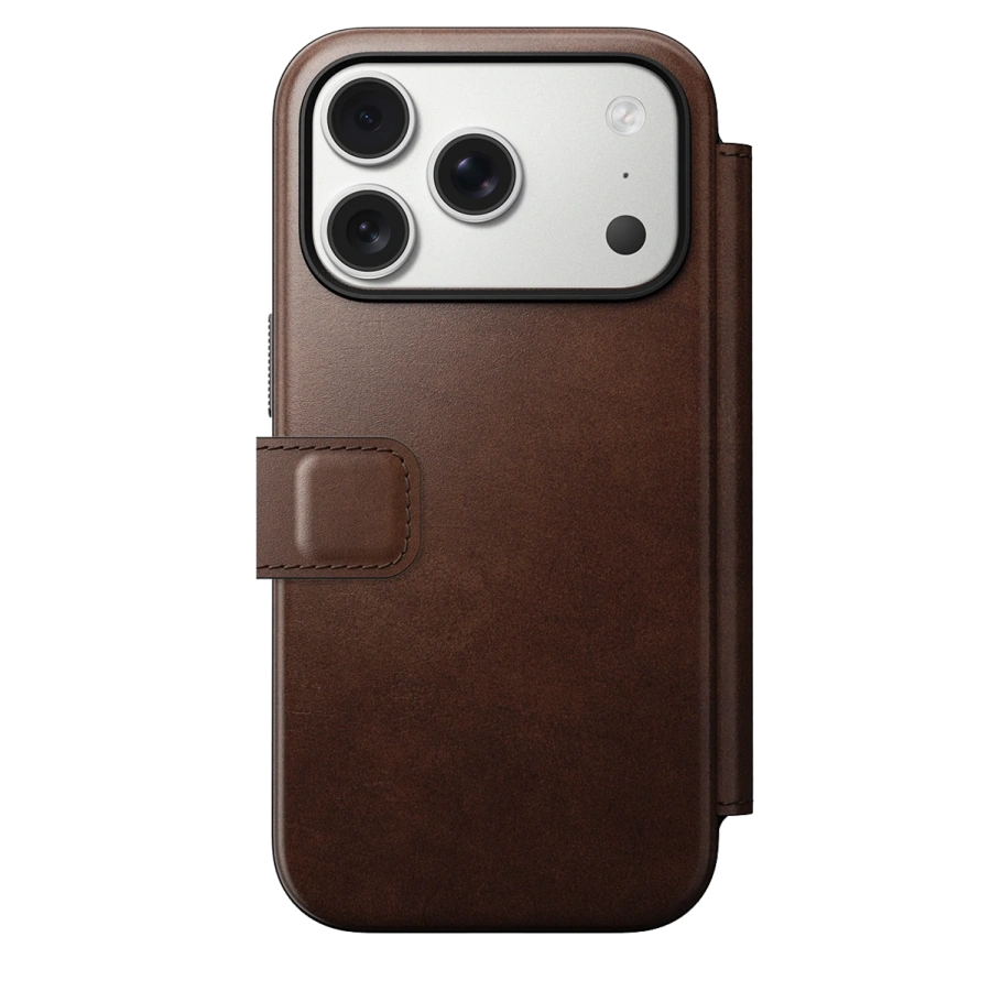 Чохол-книжка Nomad Modern Horween Leather Folio Case for iPhone 17 Pro - Rustic Brown (NM014155858)