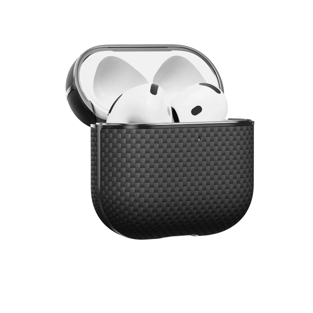 Чехол Pitaka MagEZ Aramid Fiber Case AirPods 4 - 1500D Black/Grey [Plain] (APM2404)
