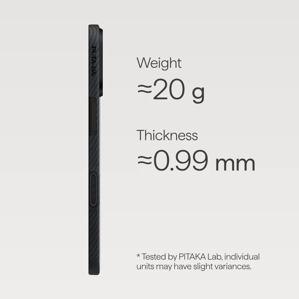 Чехол Pitaka Ultra-Slim Case with PitaTap for iPhone 17 - 600D Black/Grey [Twill] (KI1701)