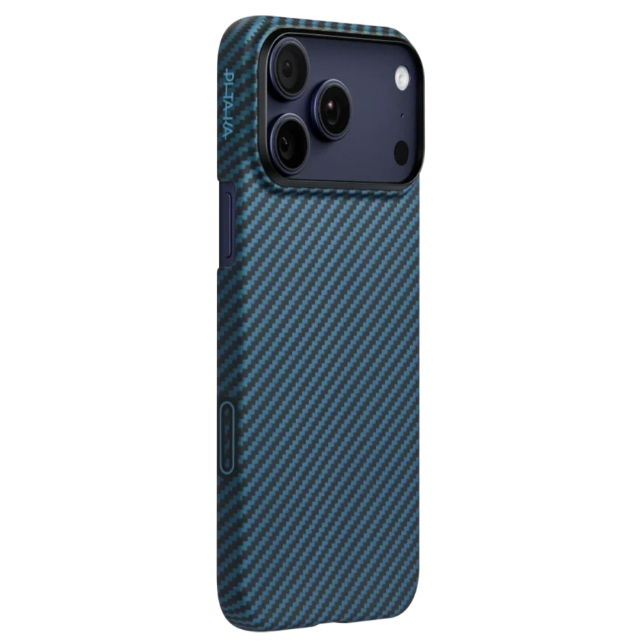 Чехол Pitaka Ultra-Slim Case with PitaTap for iPhone 17 Pro Max - 1500D Black/Blue [Twill] (KI1706BPM)