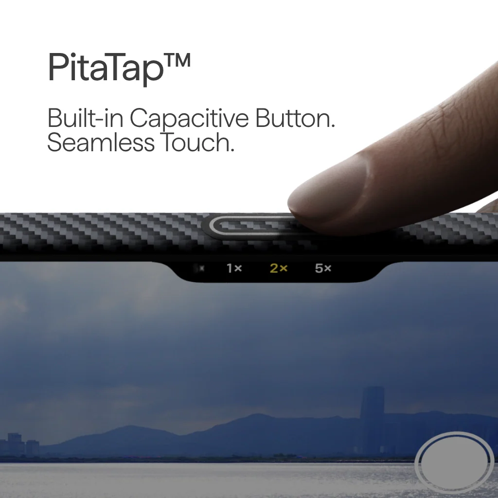 Чехол Pitaka Ultra-Slim Case with PitaTap for iPhone 17 Pro Max - 600D Black/Grey [Twill] (KI1701BPM)
