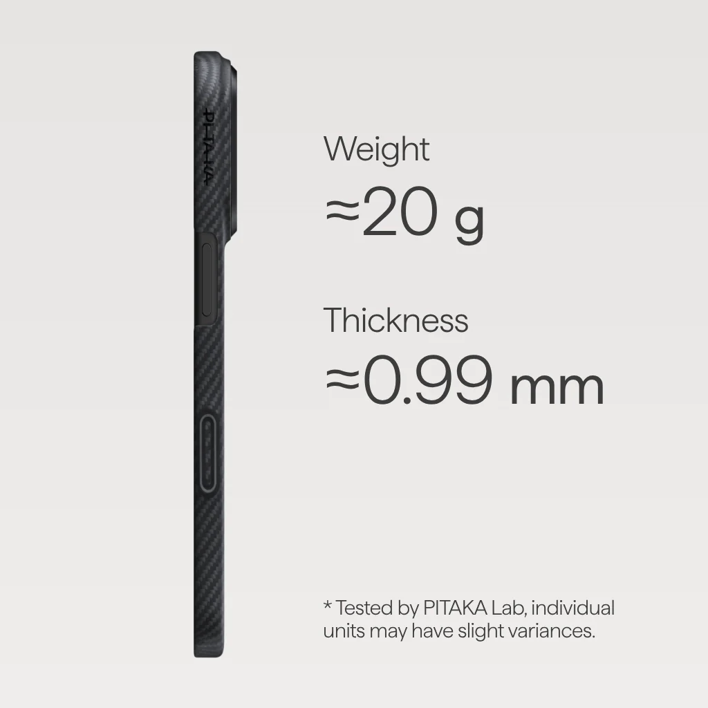 Чехол Pitaka Ultra-Slim Case with PitaTap for iPhone 17 Pro Max - 600D Black/Grey [Twill] (KI1701BPM)