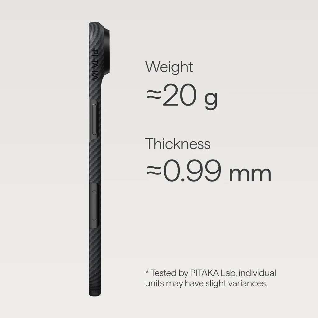 Чохол Pitaka Ultra-Slim Case with PitaTap for iPhone Air - 600D Black/Grey [Twill] (KI1701BA)